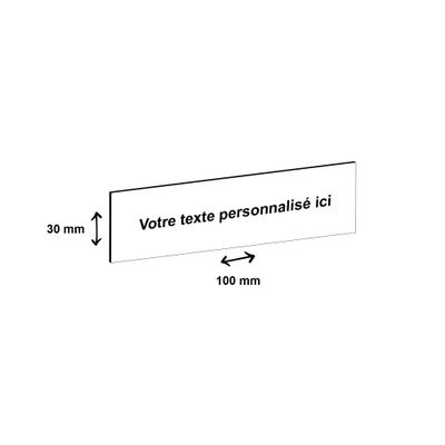Plaque boîte à lettres personnalisée avec votre texte - 100 x 30 mm - blanche - adhésivée prête à poser