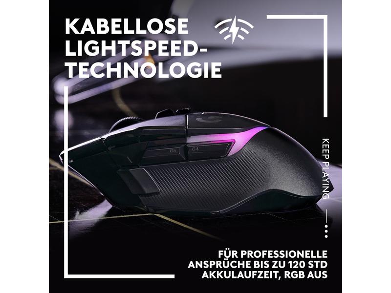 Logitech Gaming-Maus G502 X Plus Schwarz Kabellose Lightspeed Gaming-Maus mit «Lightsync»-RGB-Beleuchtung