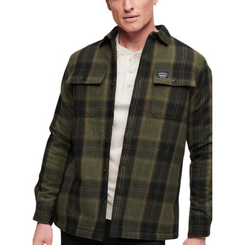 Superdry - WOOL MILLER OVERSHIRT Verde