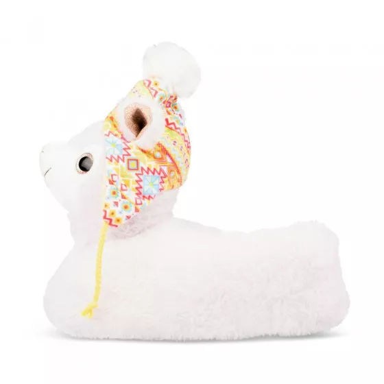 Chaussons peluche lama GRIS MERRY SCOTT