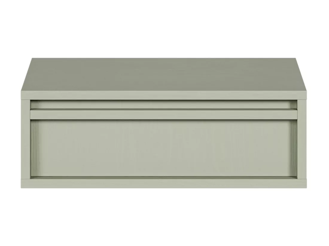 Table de chevet - 50 cm - avec tiroir - suspendu - vert sauge - EVO