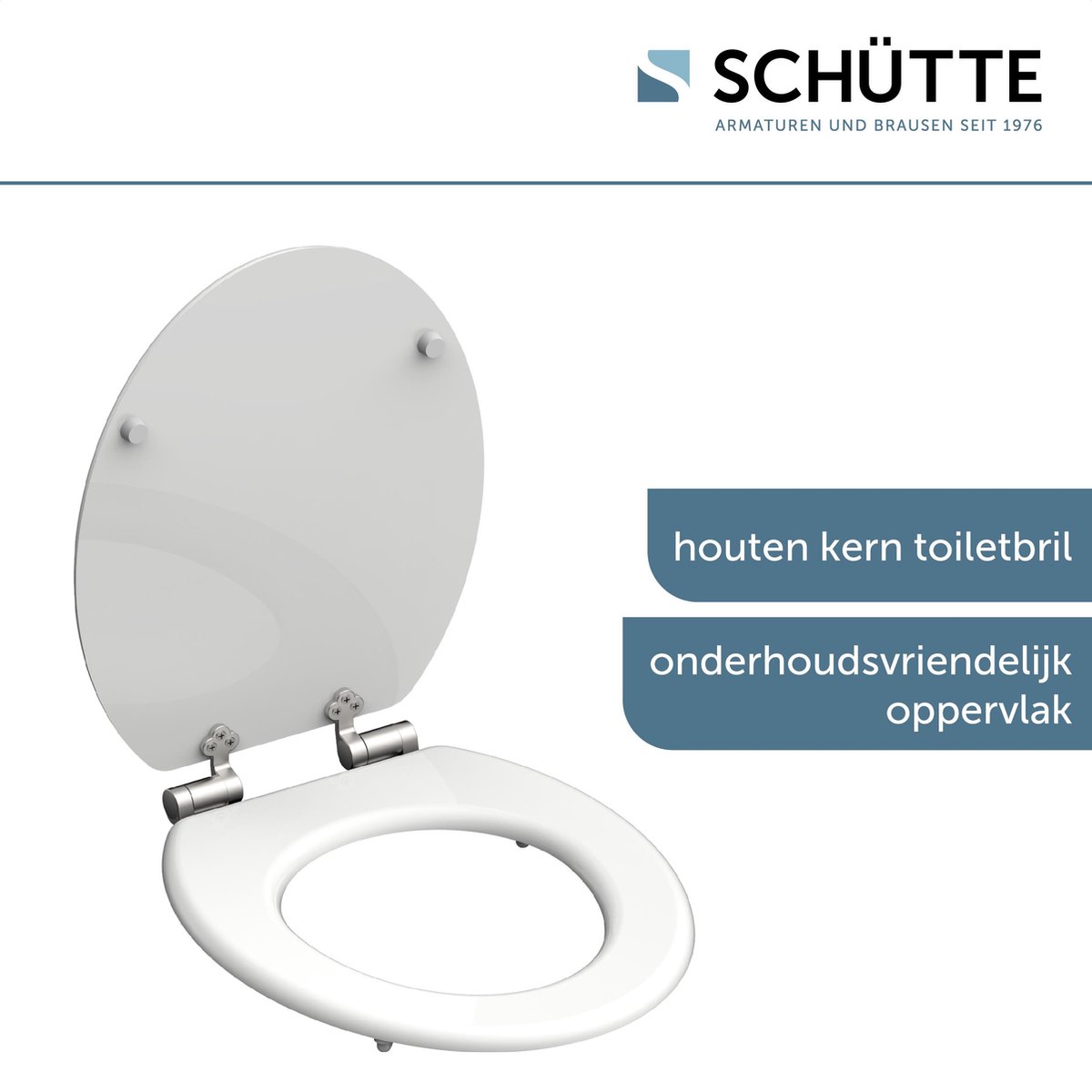 Schutte Alfie softclose toiletzitting wit glans