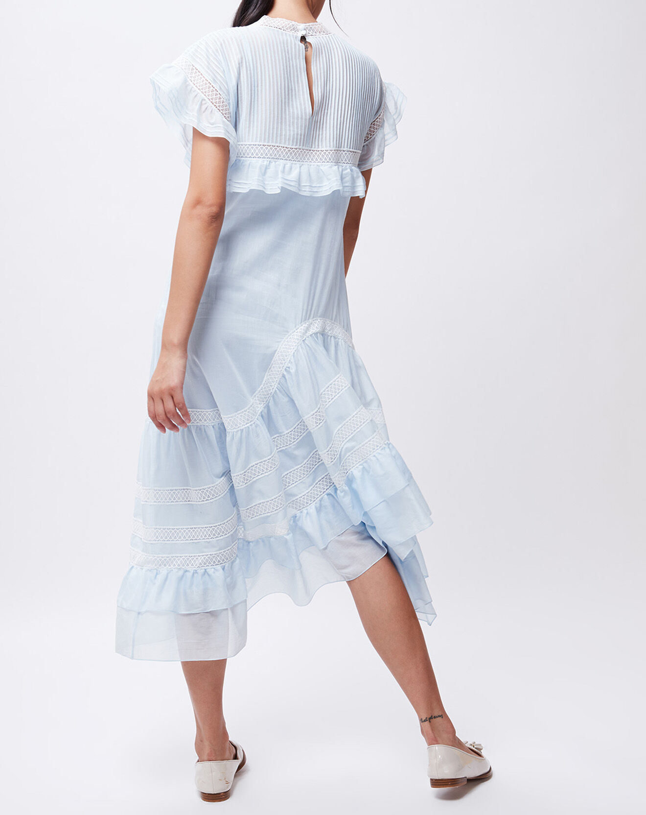 John Galliano Robe Baby bleu/blanc
