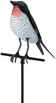 Intratuin tuinsteker scharlaken vogel zwart / wit / rood 15 x 13,5 x 93 cm