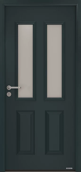 Porte d'entrée Hörmann acier galvanisé l.90 x h.215 cm poussant droit THP410S gris anthracite ral 7016