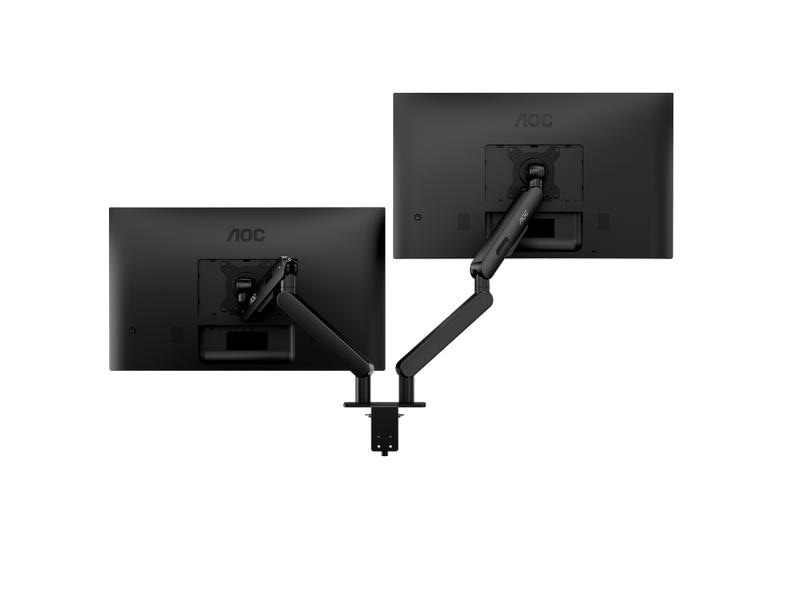 AOC Tischhalterung AM420B Dual bis 9 kg – Schwarz Ergonomische Tischhalterung für zwei Monitore bis 34