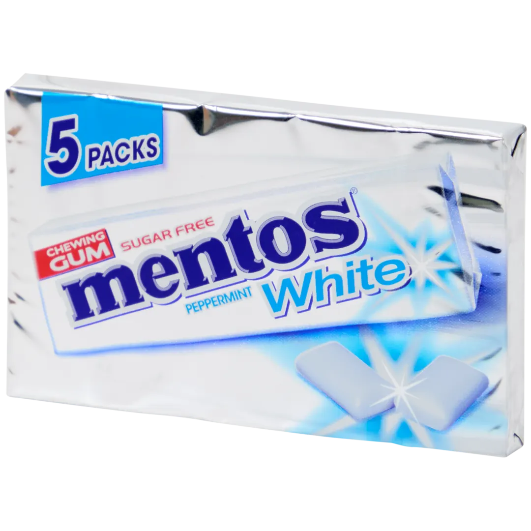 Mentos White kauwgom Peppermint 5-pack