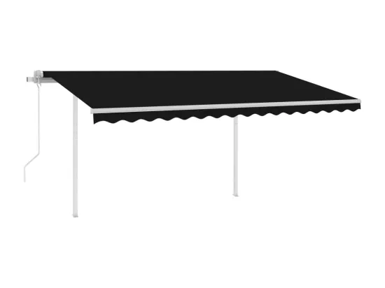 Auvent automatique capteur de vent et LED 4x3,5 m Anthracite