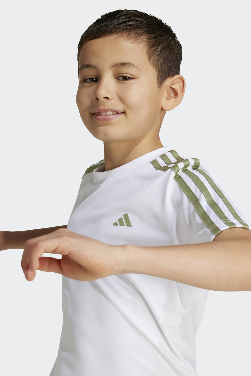 adidas sportshirt wit/groen