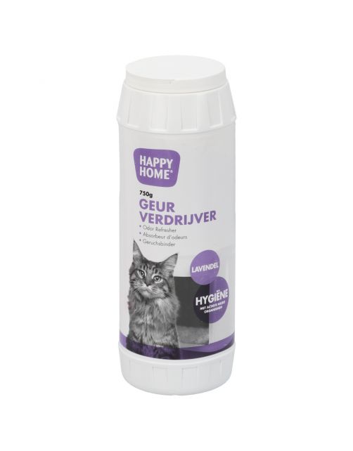 Happy Home Kattenbak Geurverdrijver - Kattenbakreinigingsmiddelen - 750 g Lavendel