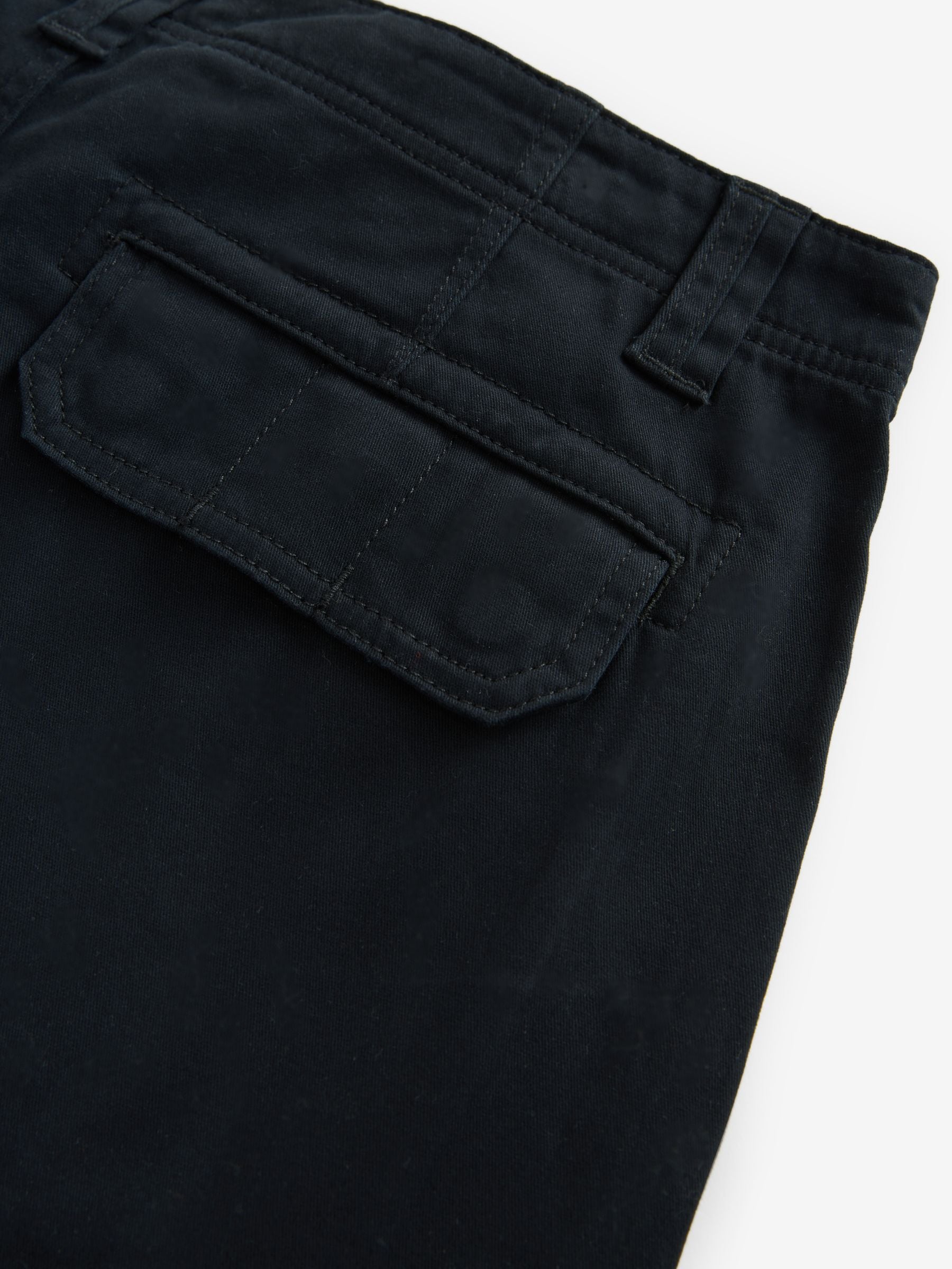 Zwart - Relaxed fit - Katoenen cargostretchbroek