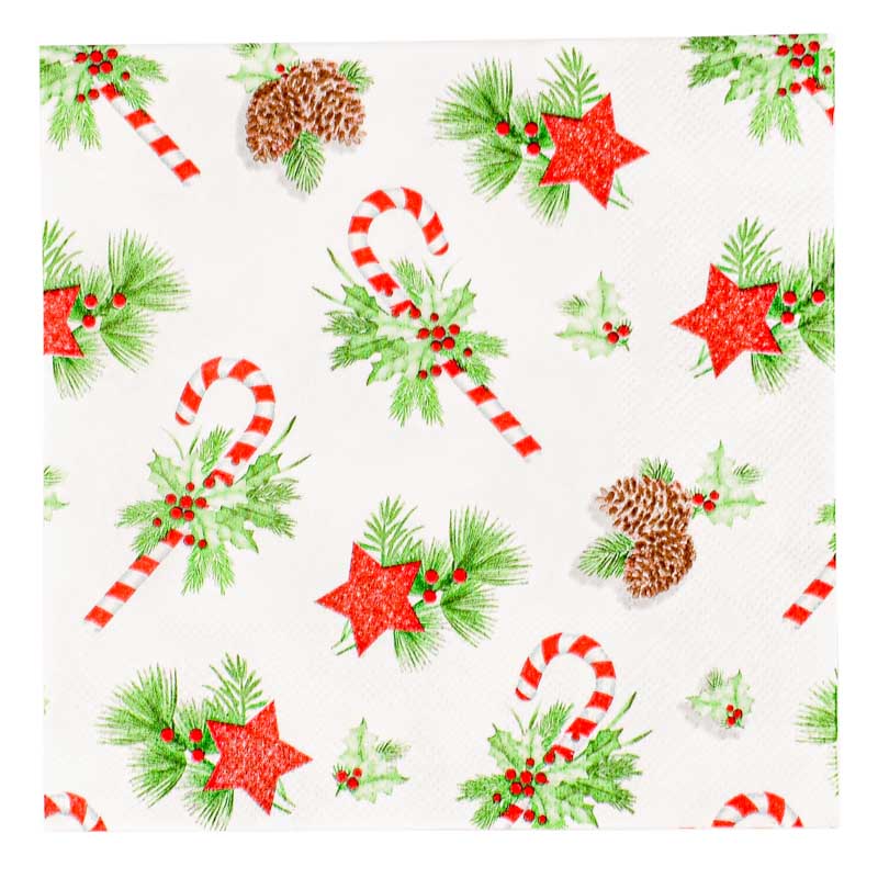 Lot de 20 serviettes 'Ornements Xmas'