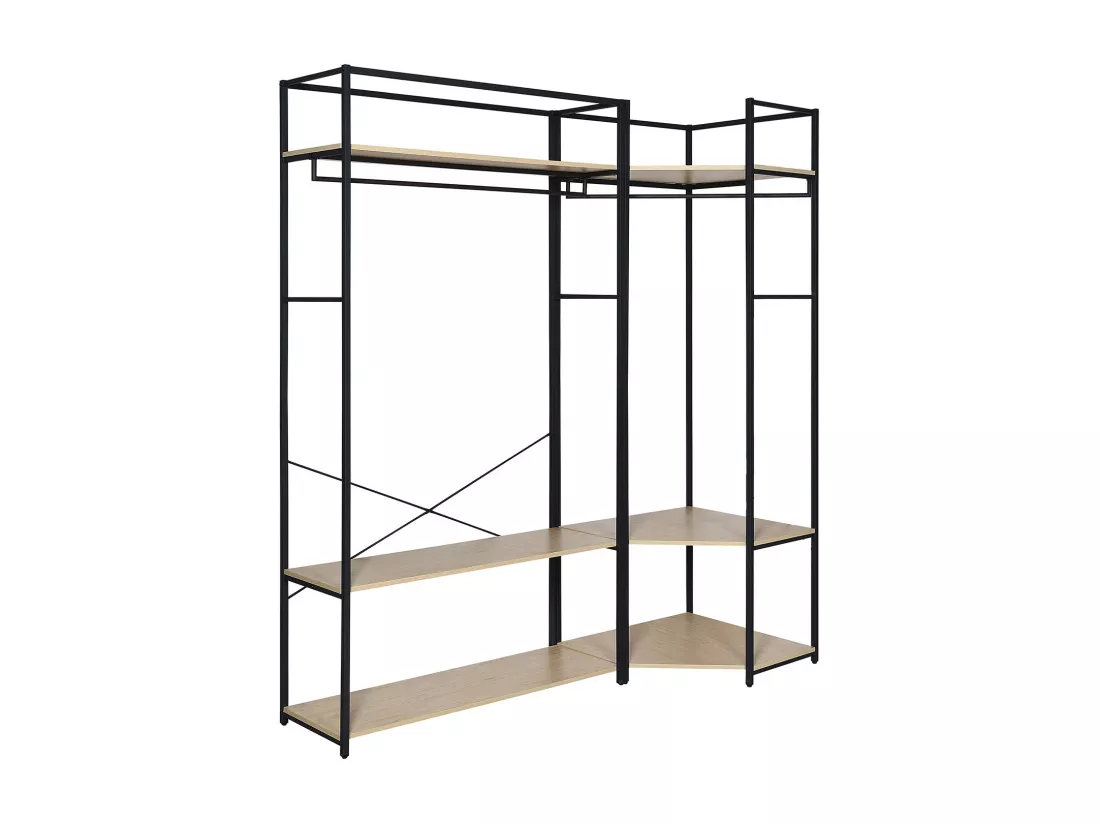 Portants vêtements bois et métal NOIR - Lot de 2 - JUNE