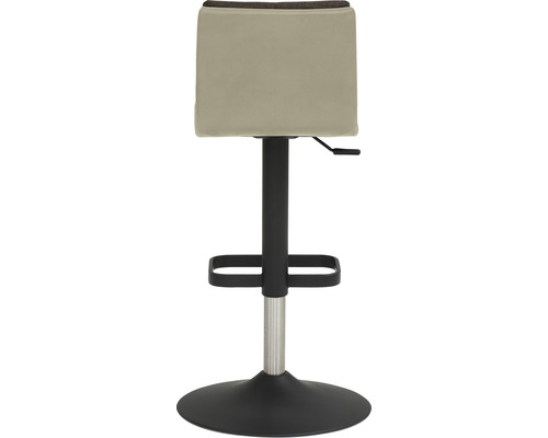 Barkruk Mayer Zitmeubelen 1211 44 x 47 x 80 cm staal zwart/taupe + chocoladebruin