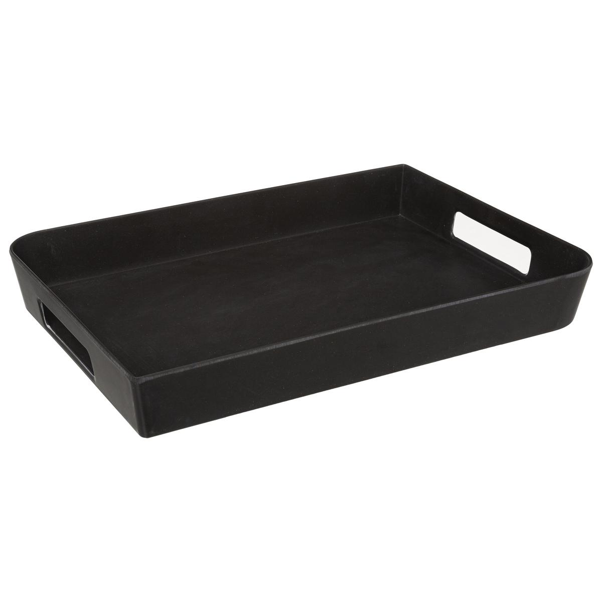 PLATEAU MELAMINE CHARBON 35X25CM