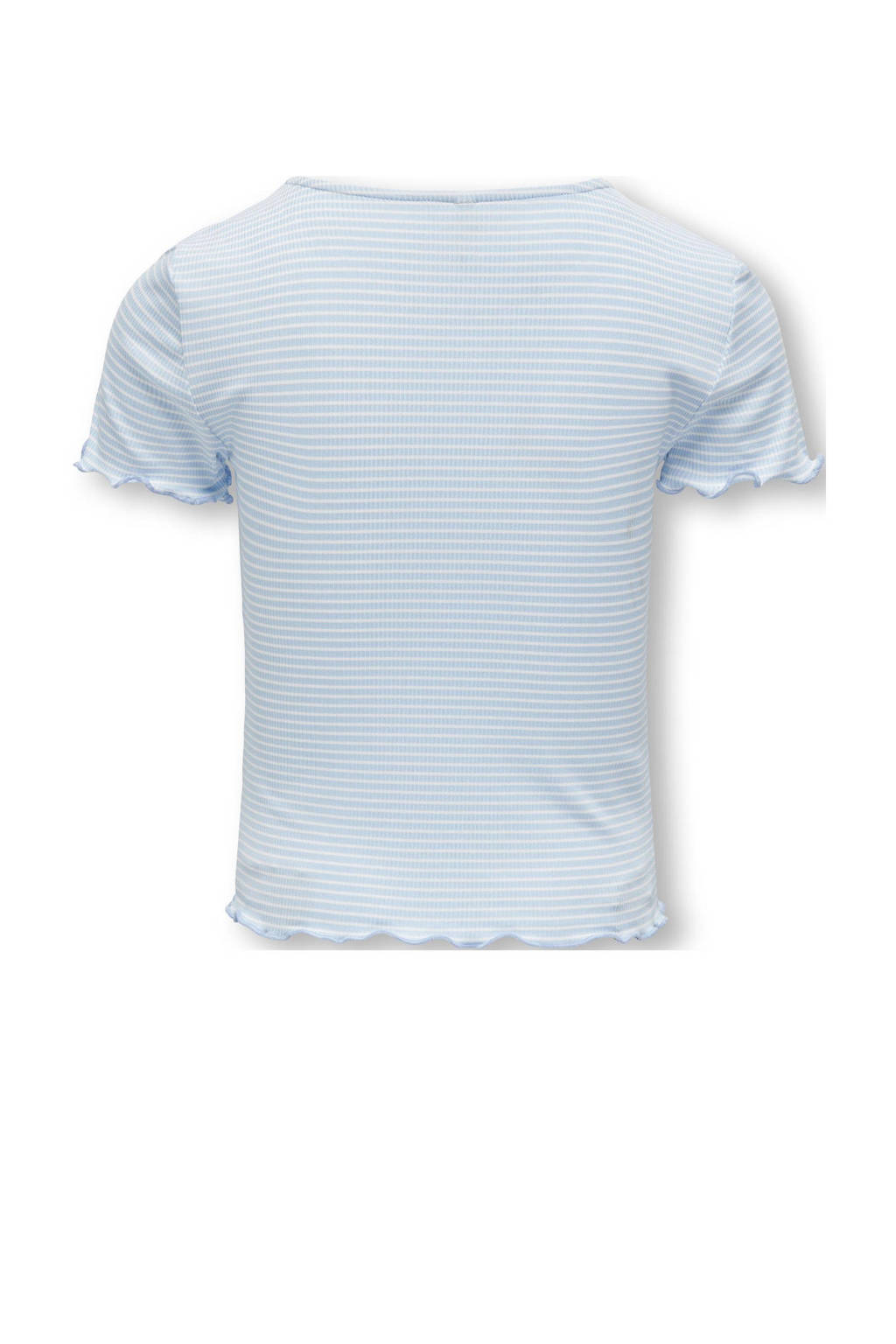 ONLY gestreept ribgebreid T-shirt KOGWILMA LIFE lichtblauw/wit