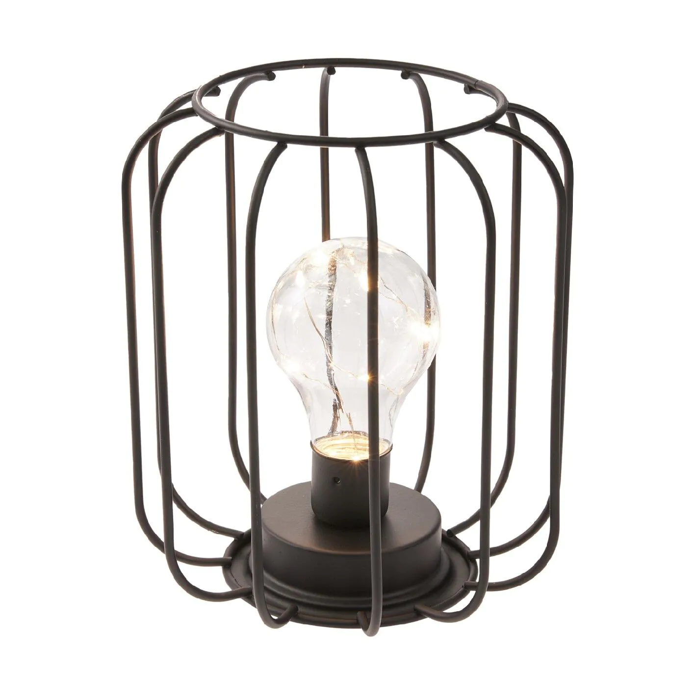 Deko-Lampe Metallstreben/abgerundet, 17.5 cm