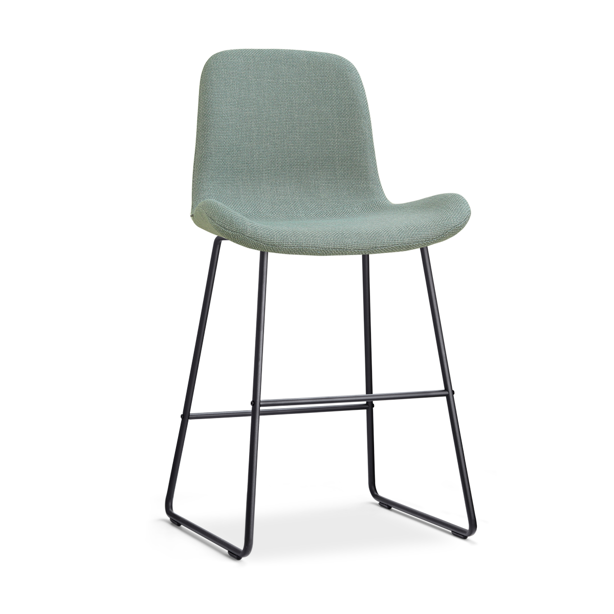 Barkruk Nino-Fé zwart onderstel saliegroen 65 cm
