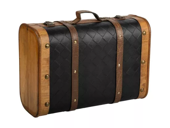 Valise en bois blanc 43x30x17h