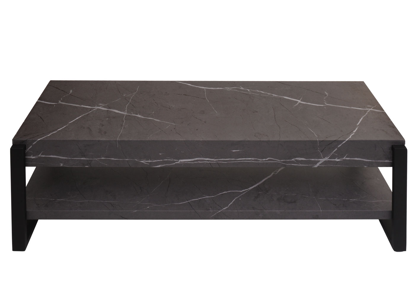 TV-Rack MCW-L53, Fernsehtisch Lowboard TV-Tisch, Metall 42x120x44cm ~ Marmor-Optik grau
