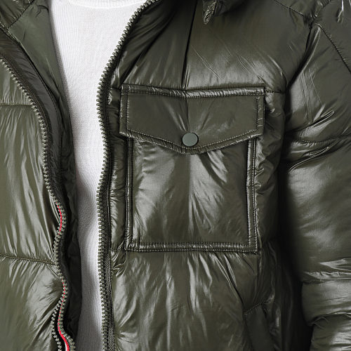 Doudoune Capuche Vert Kaki