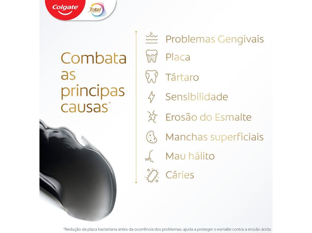 PASTA DE DENTES PROTEÇÃO TOTAL CARVÃO COLGATE 75 ML