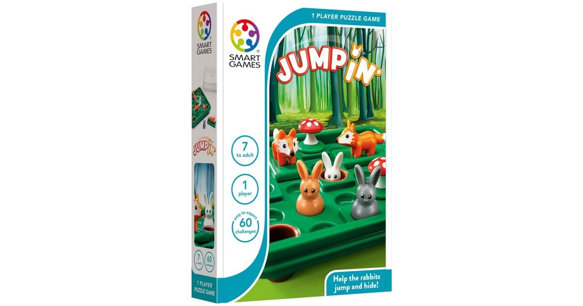 SmartGamesJump IN' Denkspel  (Engels, 1 speler, Vanaf 7 jaar, 60 opdrachten)