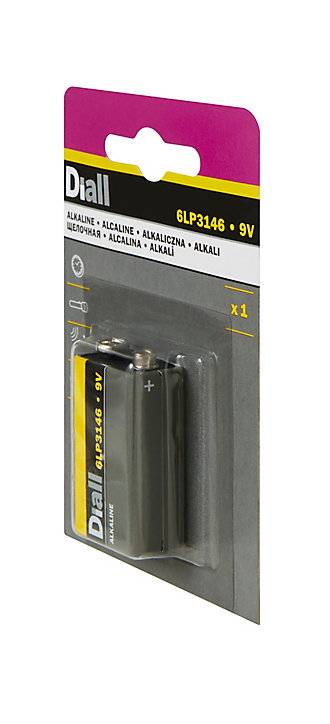Pile alcaline PP3 (6LR51) Diall, lot de 1