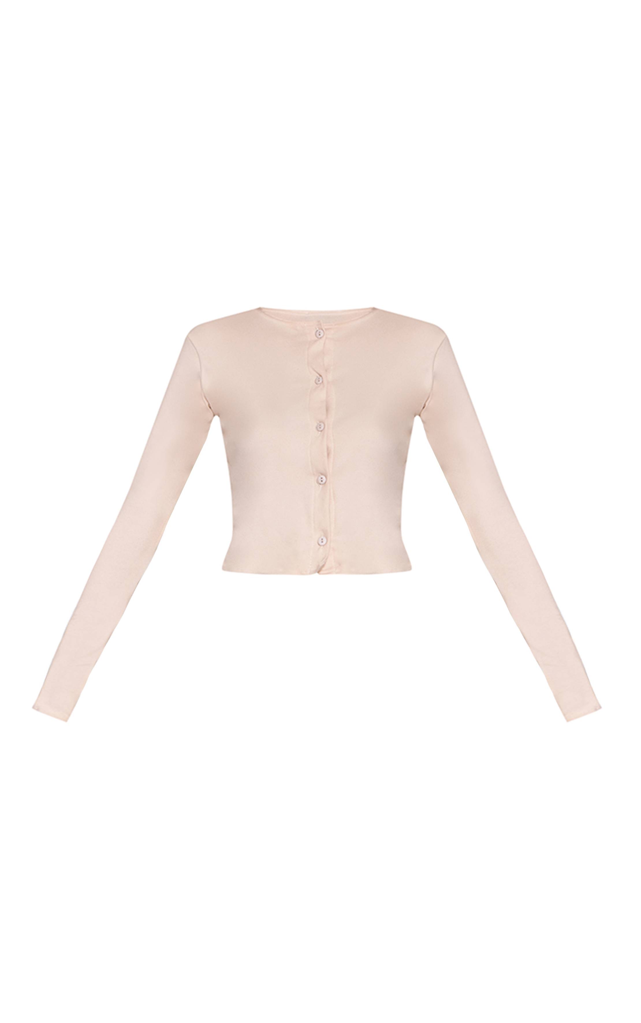 Crème Cardigan Boutonné Doux Au Toucher