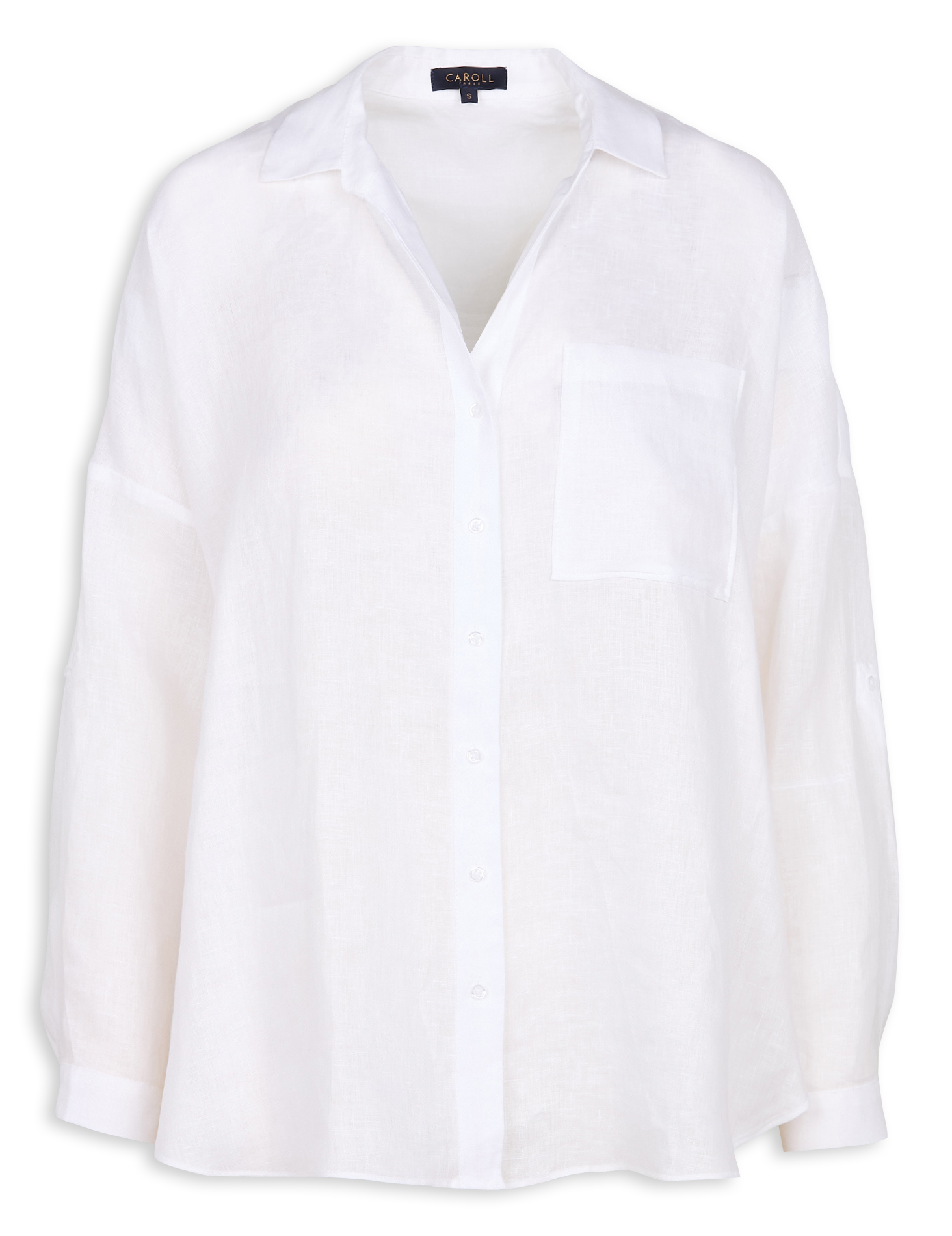 SANDY - Chemise col classique en lin | Blanc