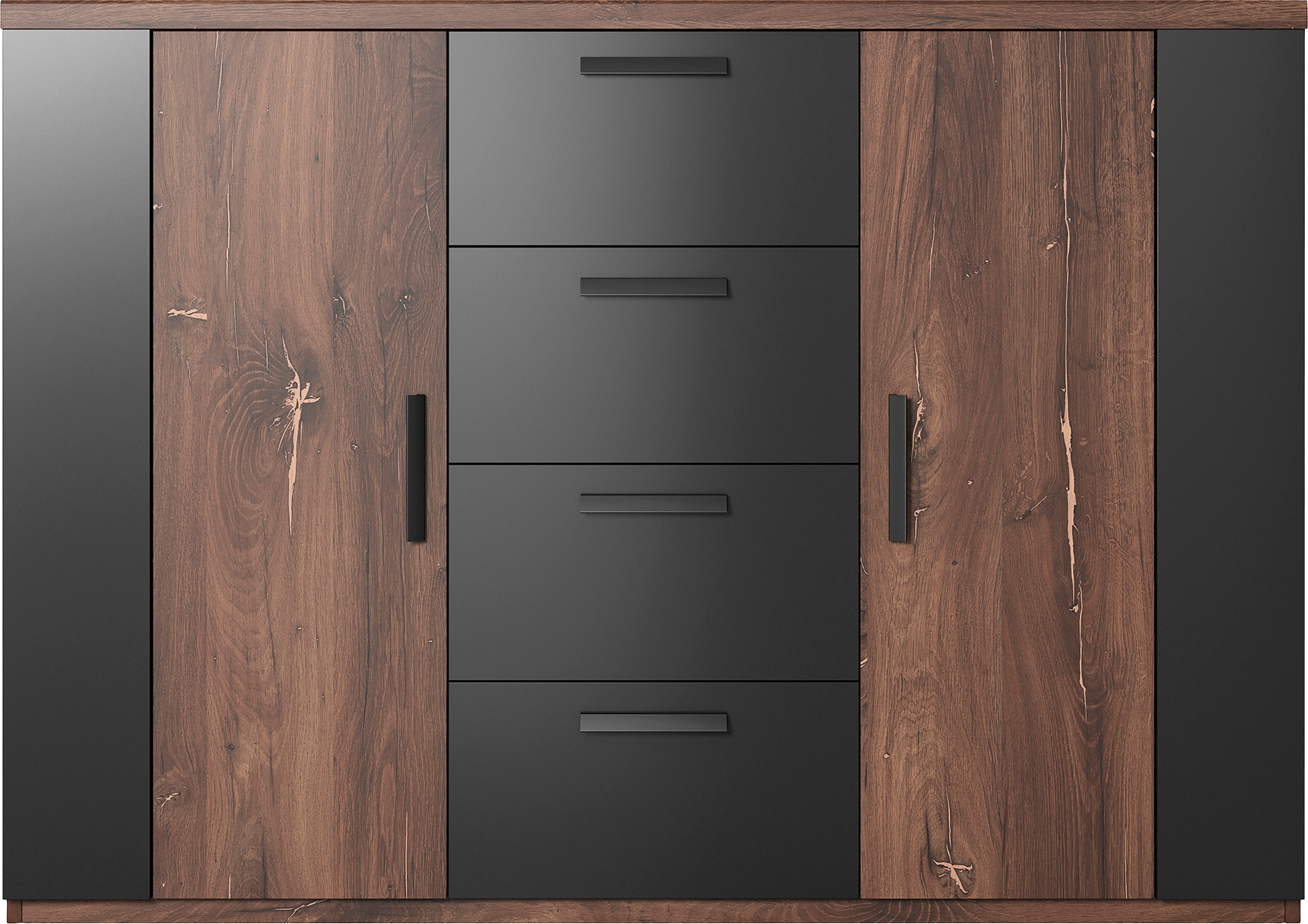 Home affaire Schubkastenkommode »Sigma, Breite 132 cm, moderne Schubladenkommode , Made in Europe« Kommode viel Stauraum, Einlegeböden verstellbar, Anrichte