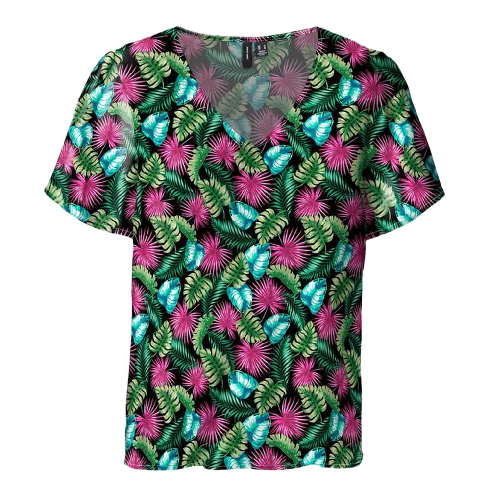 Vero Moda T-shirt Noir à Motifs Femme Vero Moda Easy V-neck