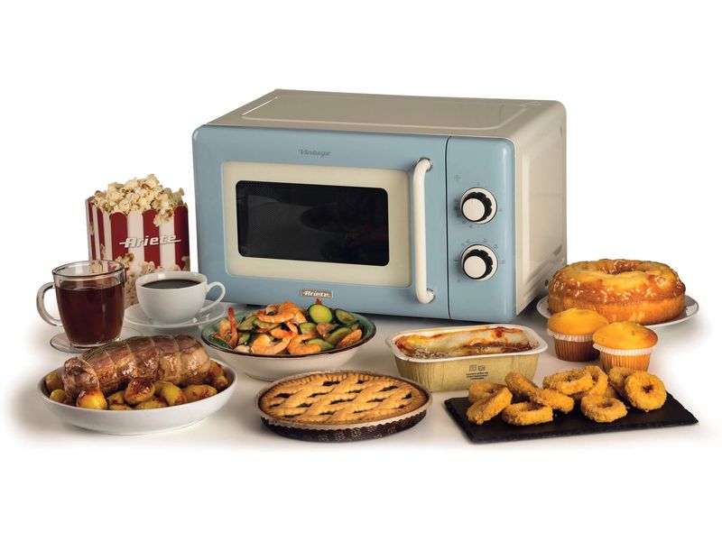 Ariete Mikrowelle Vintage Blau Mikrowelle zum Kochen, Erhitzen und Auftauen
