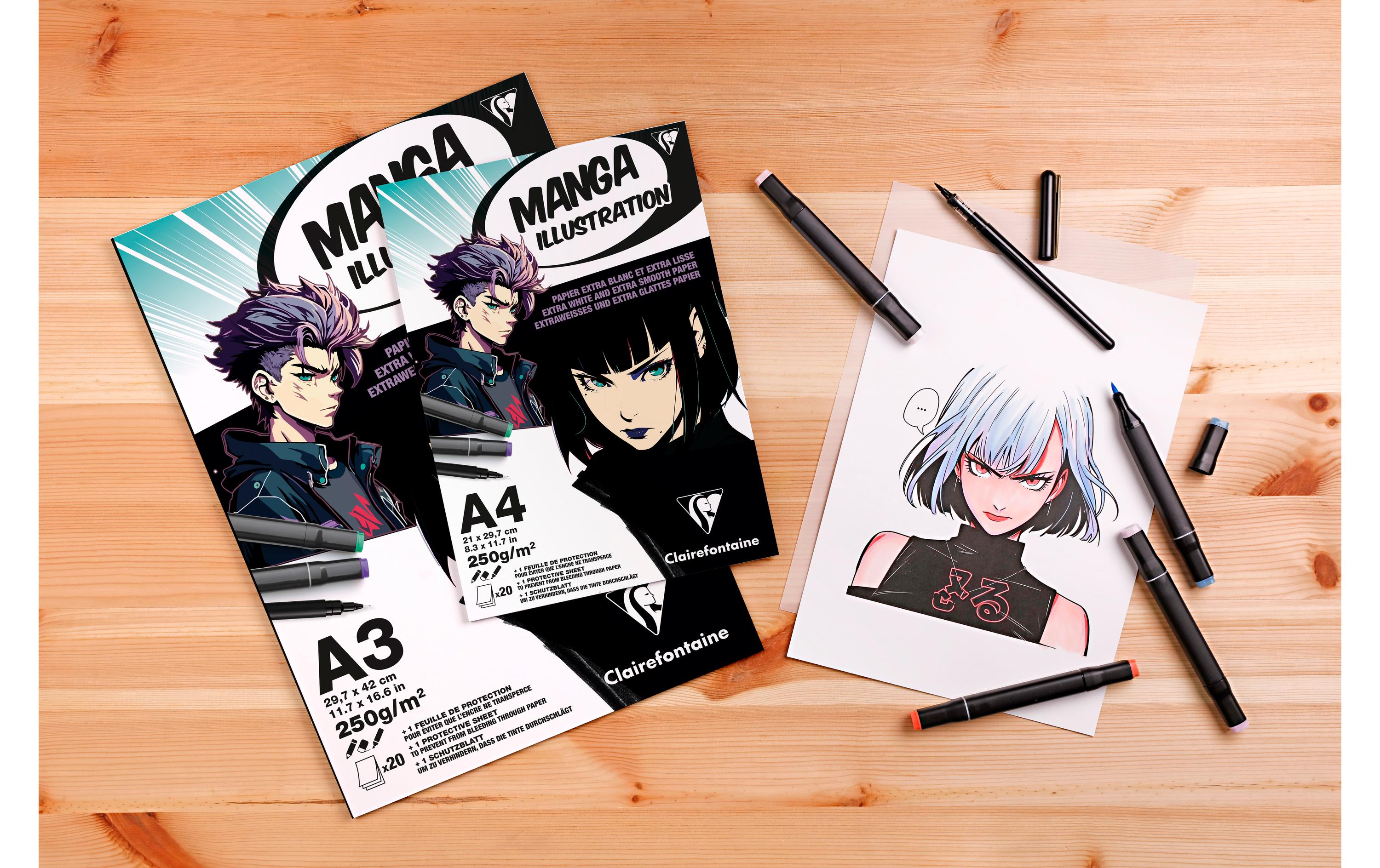 Manga Illustration Block 21 x 14.8 cm100% Zellulose-Bristolpapier