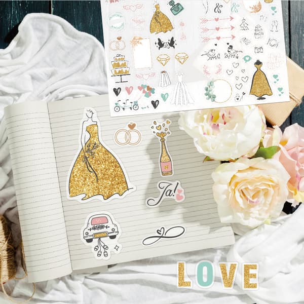 INF Tyske bryllupsklistremerker - PZ029 (321 deler)