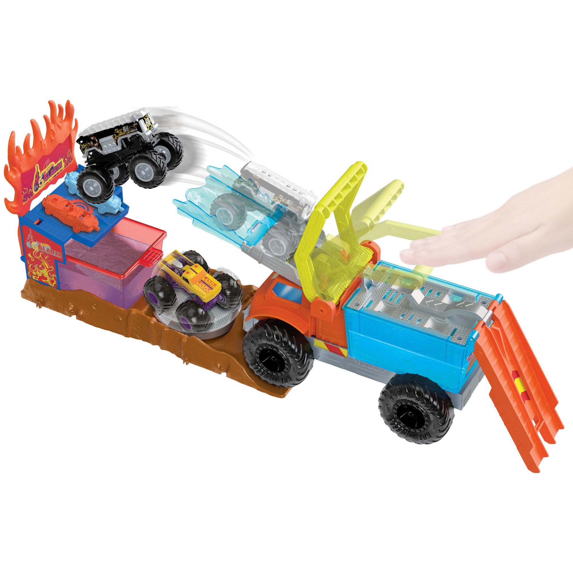 Mattel Spielfahrzeug Monster Trucks Arena World: 5-Alarm-Rettungsaktion