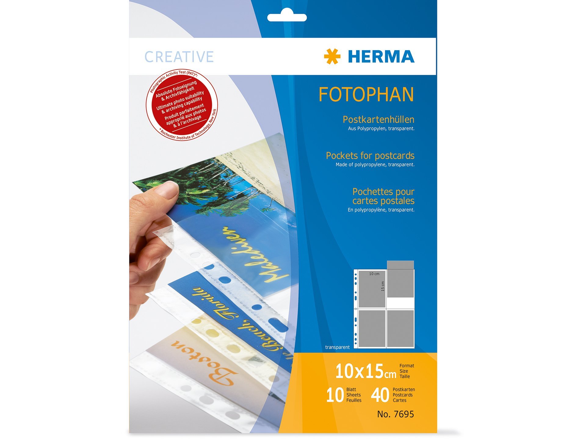 Herma Postkartenhülle Fotophan transparent