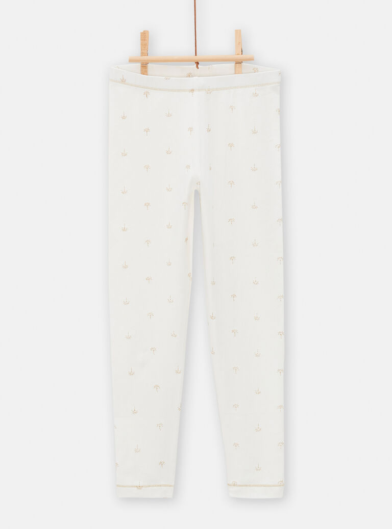 Legging écru uni pour fille