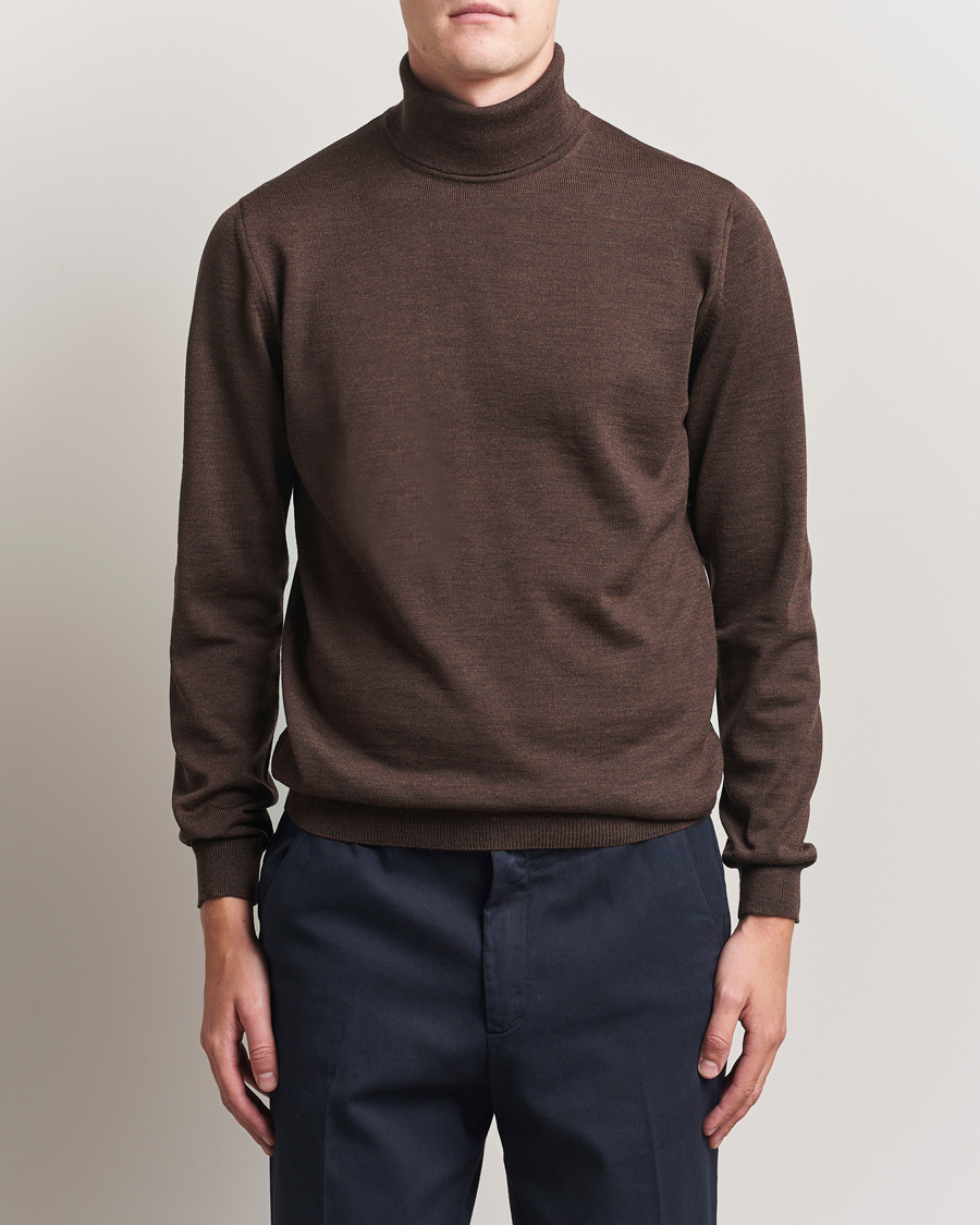 Stenströms Merino Rollneck Dark Brown