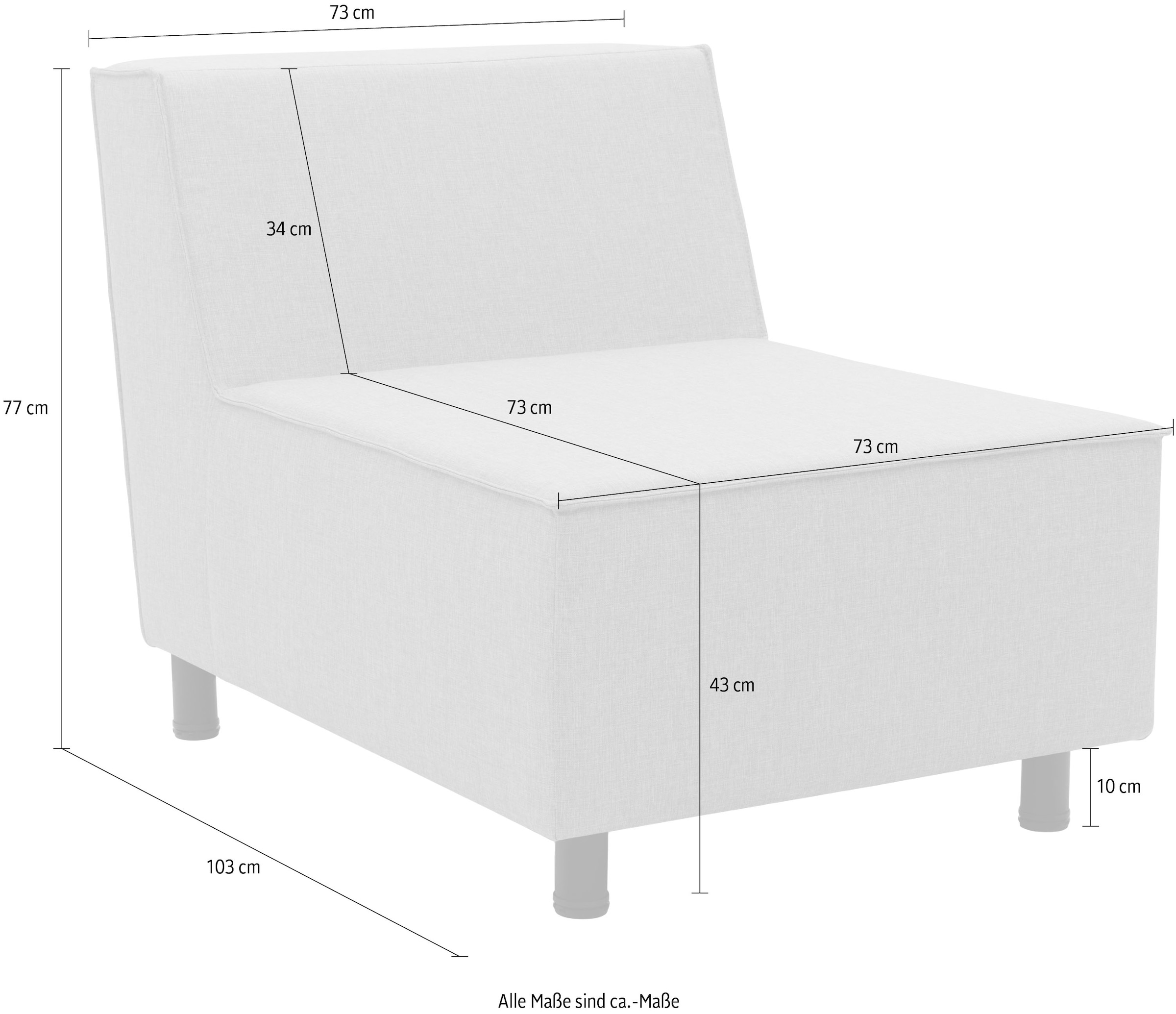DOMO collection Sofaelement »Sonna, individuell zusammenstellbar« Einzelelemente für Terrasse, Garten und Balkon, speziell für Outdoor