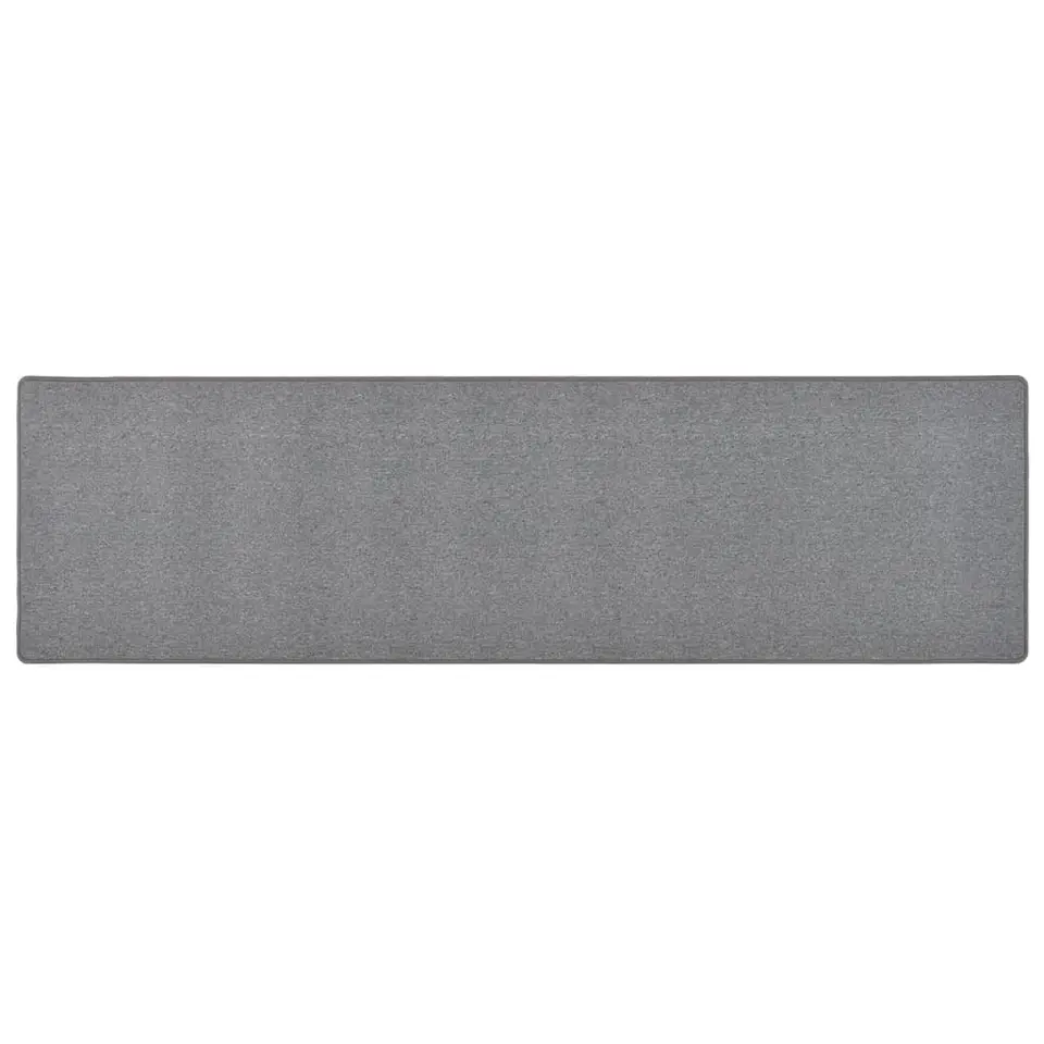 vidaXL - Vloerkleed - Grijs - Polypropyleen - 80 x 300 cm