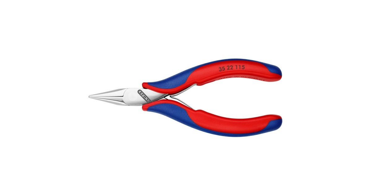 KNIPEXElektronica-grijptang 3522115 elektronica-tang  (Rood/blauw)