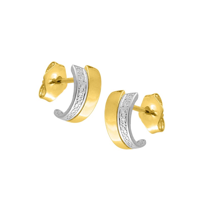 Créoles bicolores Femme - Diamant - Or 18 Carats