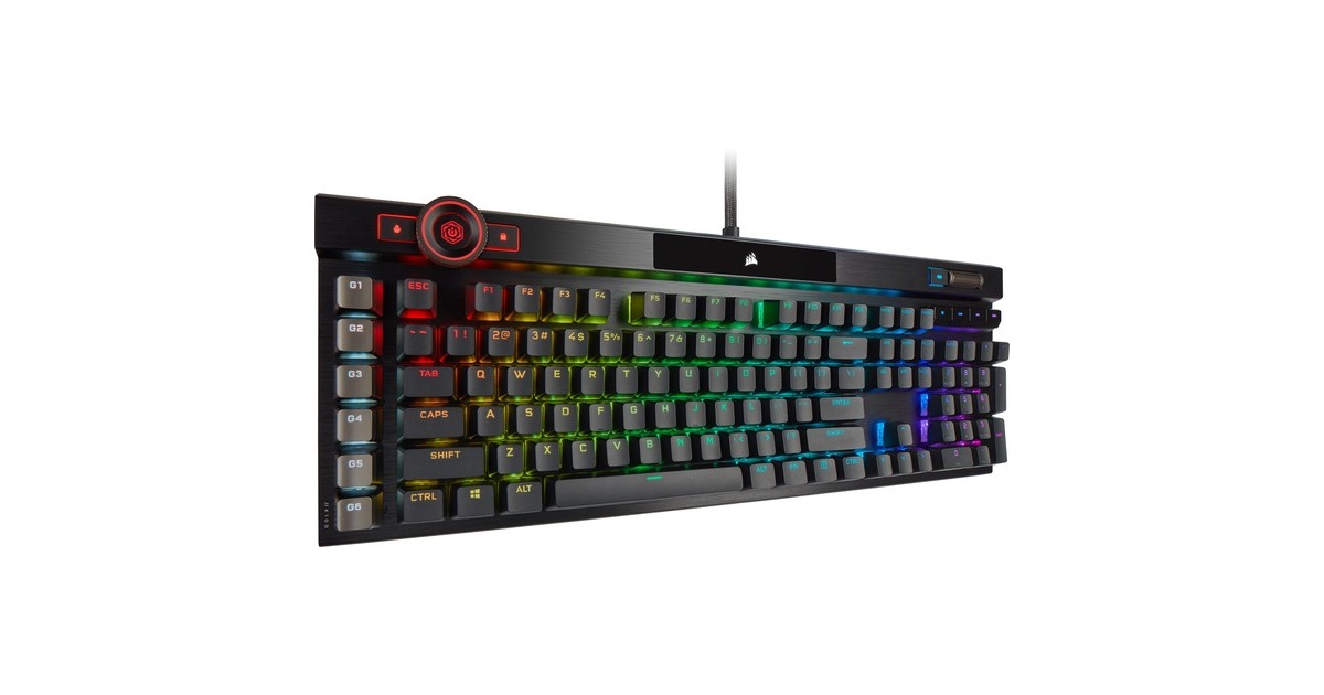 CorsairK100 RGB, gaming toetsenbord  (Zwart, US lay-out, Corsair OPX, RGB leds)
