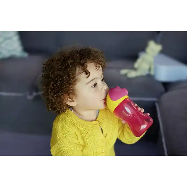 Strohhalmbecher 300 ml rosa