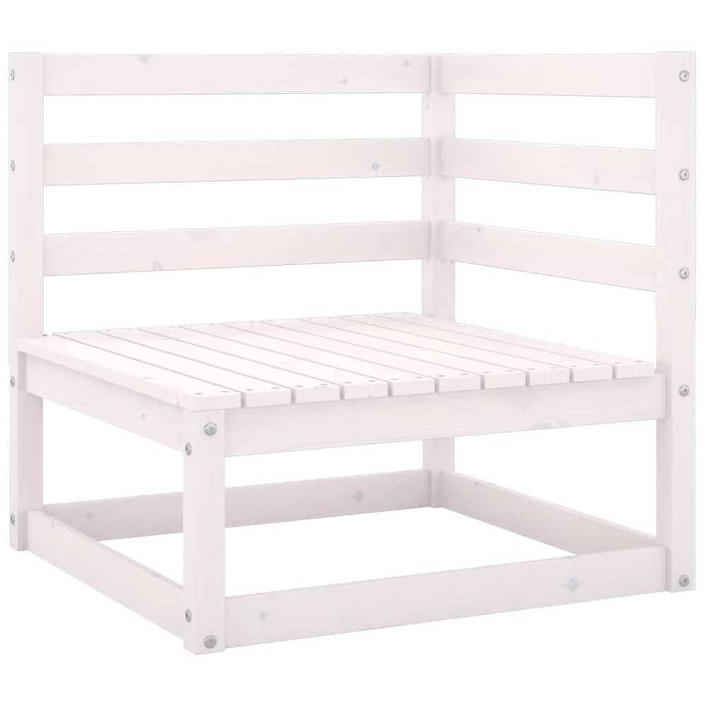 Salon de jardin meuble d'extérieur ensemble de mobilier 6 pièces blanc bois de pin massif