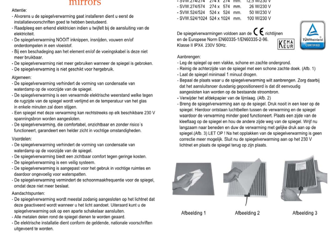 Sanicare Q-mirrors spiegelverwarming 27x41
