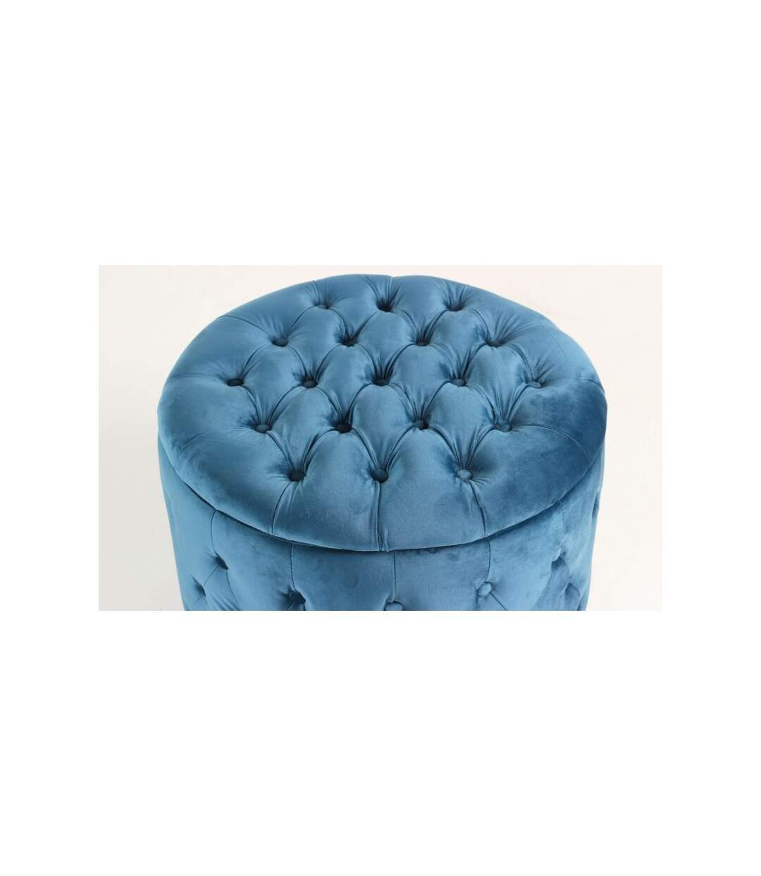 Paris Prix - Pouf Rond Design En Velours visalni 60cm Bleu