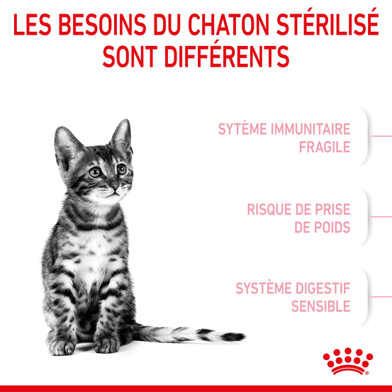 Croquettes chaton stérilisé 6 à 12 mois Kitten stérilisé 3,5kg