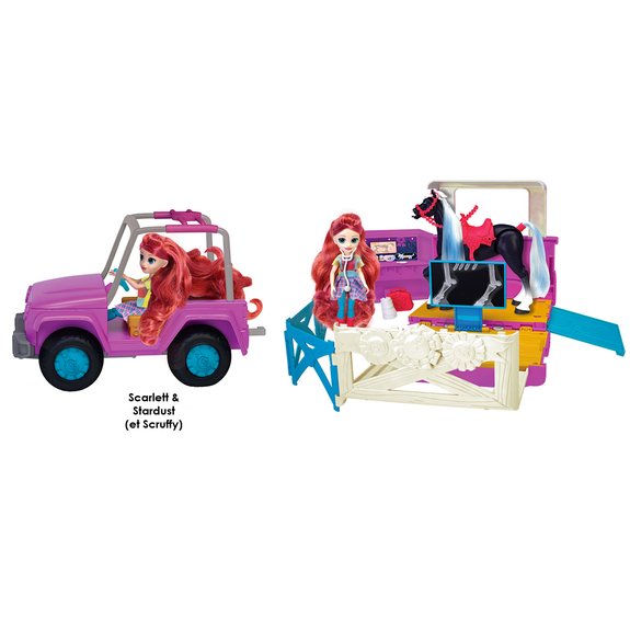 Winner's Stable - Centre Vétérinaire Mobile avec Cheval articulé + Poupée
